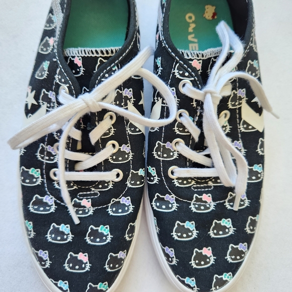Converse Shoes - Converse Hello Kitty Print Collab Chuck Taylor Low Sneakers Black Cute Cat 7